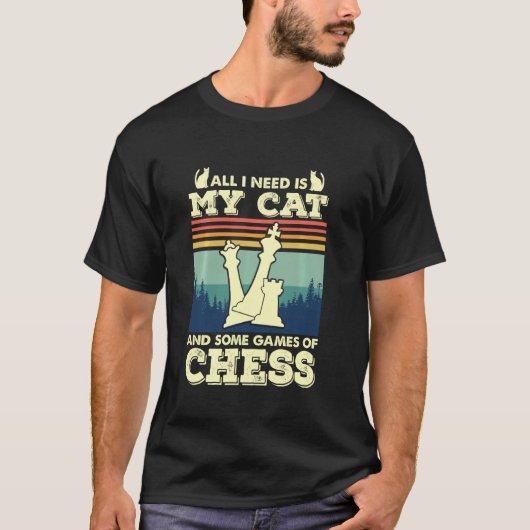 Kat Lover en Chess Player T-shirt (Voorkant)