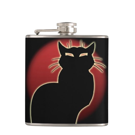 Kat Lover Flask Aangepaste kat Drink Flasers & cad Heupfles (Voorkant)