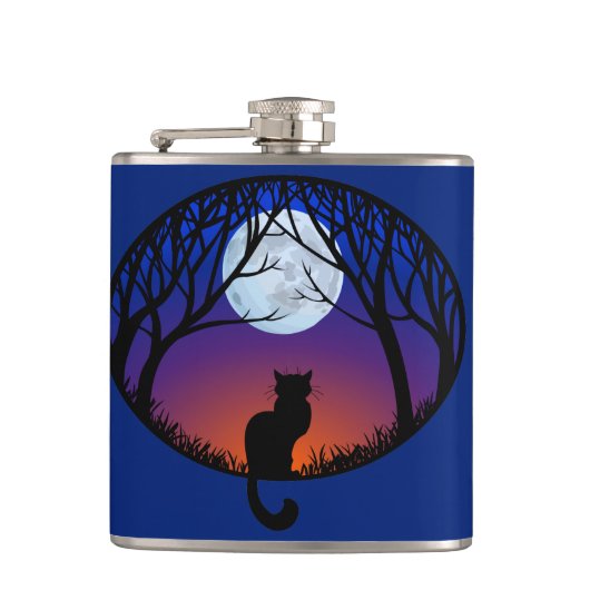 Kat Lover Flask Aangepaste kat Drink Flasers & cad Heupfles (Voorkant)