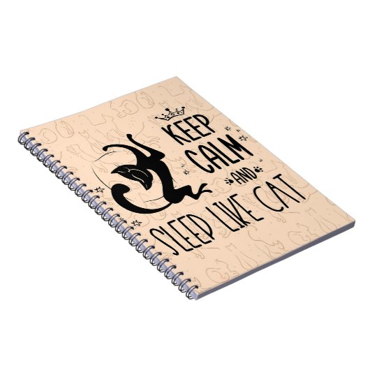 Kat Lover Houd kalm en slaap als een kat Notitieboek (Rechterzijde)
