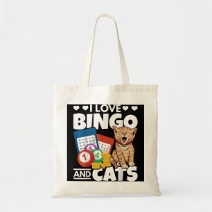 Kat Lover I houdt van bingo en katten die bingo Pl Tote Bag