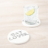 Kat Lover in kattenlettertype Zandsteen Onderzetter (Zijkant)