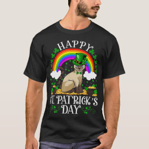 Kat Lover Rainbow Siamese Kat St Patricks T-shirt