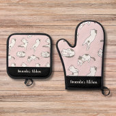 Kat Lover Special Funny Cat Custom Naam Keuken Ovenwant & Pannenlap Set