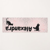 Kat Lovers Black Cats Diamonds Roze was Yogamat (Voorkant (horizontaal))