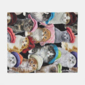 Kat Lovers Collage Fleece Blanket (Voorkant (Horizontaal))
