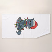 Kat Lovers kerstcadeau Kitten Xmas Light Badhanddoek (Badhanddoek)