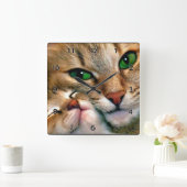 Kat Lovers Wall Clock Vierkante Klok (Huis)