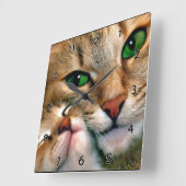 Kat Lovers Wall Clock Vierkante Klok (Hoek)