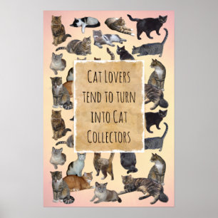 Kat Lovers wordt meestal een katteverzamelaar Poster