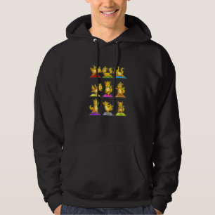 Kat Luiaard Yoga Houdingen Sport Turnen Ohm Hartsl Hoodie