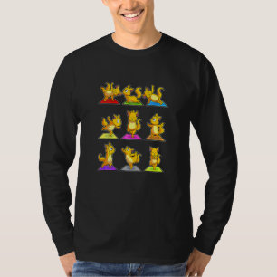 Kat Luiaard Yoga Houdingen Sport Turnen Ohm Hartsl T-shirt