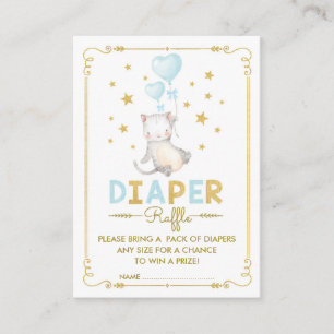 Kat Luier Tombola Jongste Kitten Blauwe Gouden Bab Informatiekaartje