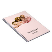 Kat Lying On Books Journal Notitieboek (Rechterzijde)