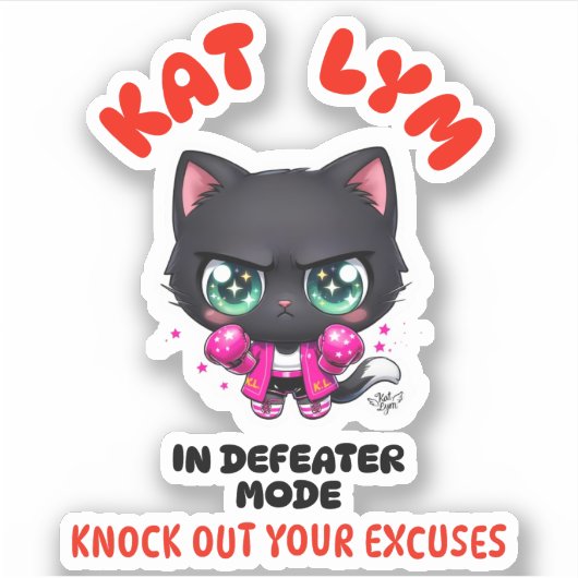 Kat Lym In Defeater Mode Gym Sticker (Devant)