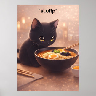 Kat maakt ramen om 3 uur 's nachts Poster