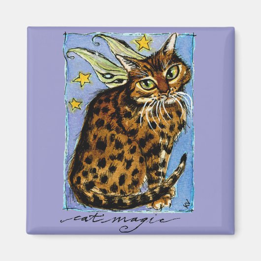 Kat magische fee fantasie ocicat magneet (Voorkant)