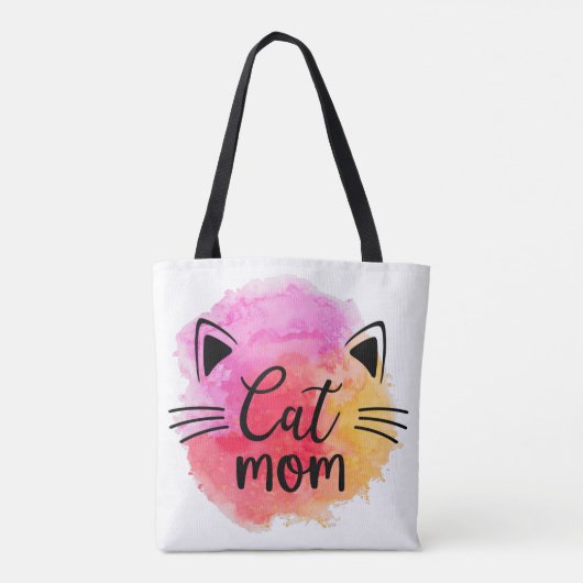 Kat mam kleurrijke kat canvas tas (Achterkant)