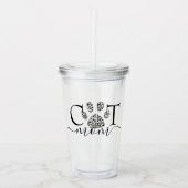 Kat mam pawprint acryl drinkbeker (Voorkant)
