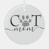 Kat mam pawprint glas ornament (Voorkant)