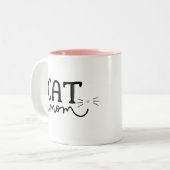 Kat mam Two-Tone Coffee Mok (Voorkant links)