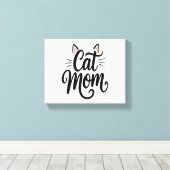 Kat Mam Whiskers en oren Canvas Afdruk (Insitu (Houten vloer))