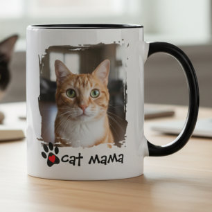 Kat Mama Foto Huisdier Liefhebber Reddings Voorsta Tweekleurige Koffiemok