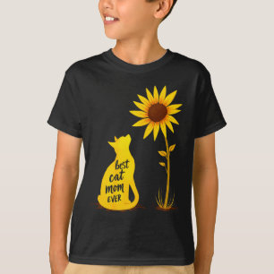 Kat mama ooit zonnebloem katje huisdier liefhebber t-shirt