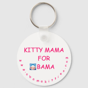 Kat Mama voor Obama Sleutelhanger