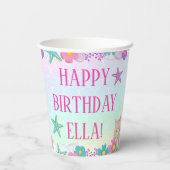 Kat Meeuwmeisje Verjaardagsfeest Papieren Bekers (Achterkant)