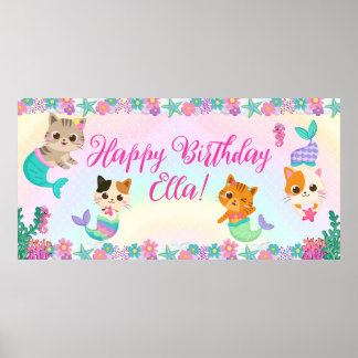 Kat Meeuwmeisje Verjaardagsfeest Poster