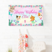 Kat Meeuwmeisje Verjaardagsfeest Spandoek (Insitu)