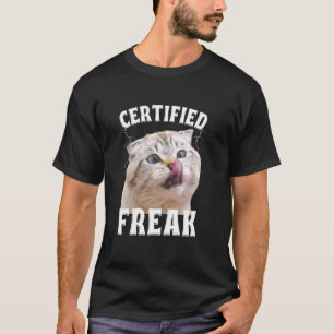 Kat Meme Gecertificeerde Freak Eet Cement Vervloek T-shirt