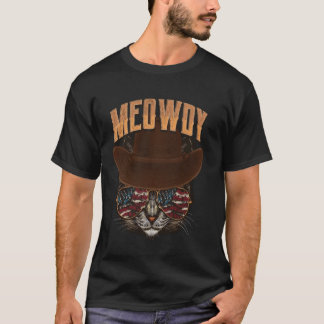 Kat Meme Texas Meowdy Western Cowboy Countrymuziek T-shirt