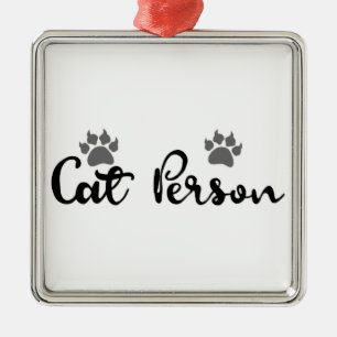 Kat Mens Typography Kunst Metalen Ornament