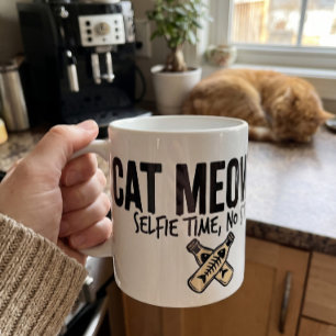 Kat Meowfia-tekstlogo - Grappige, stressvrije katt Koffiemok