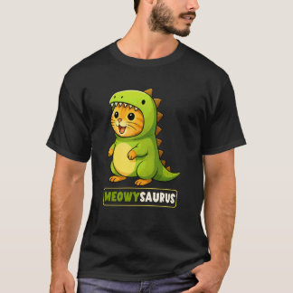 Kat Meowysaurus Dinosaur Kostuum Trex Moeder Vader T-shirt