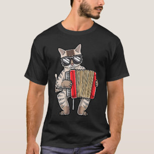 Kat Met Accordeon Accordeonist Muzikant Accordeon T-shirt