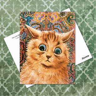 Kat met achtergrond achtergrond Louis Wain Briefkaart