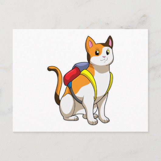 Kat met Aktetas Briefkaart (Voorkant)