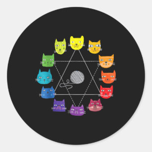 Kat met artistieke kleuromslag educatieve kunst Te Ronde Sticker