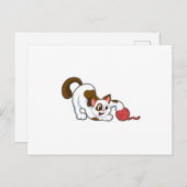 Kat met band van wol briefkaart (Voorkant / Achterkant)
