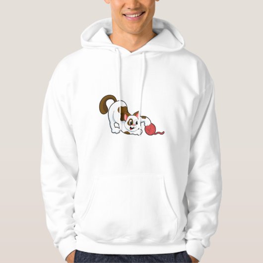 Kat met band van wol hoodie (Voorkant)
