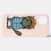 Kat met Beanie en Down Vest Waterverf Case-Mate iPhone Case (Achterkant (horizontaal))