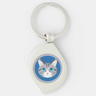 Kat Met Blauwe Ogen Sleutelhanger