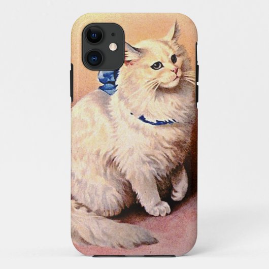 kat met blauwe poot Case-Mate iPhone case (Achterkant)