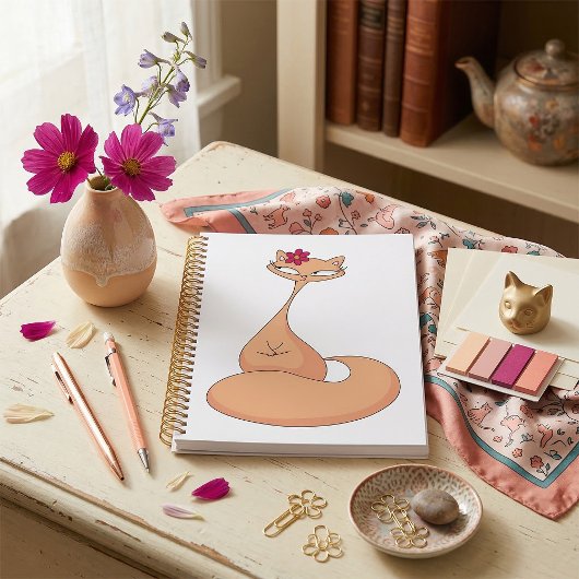 Kat met Bloem Moppige Kawaii Poesje Planner