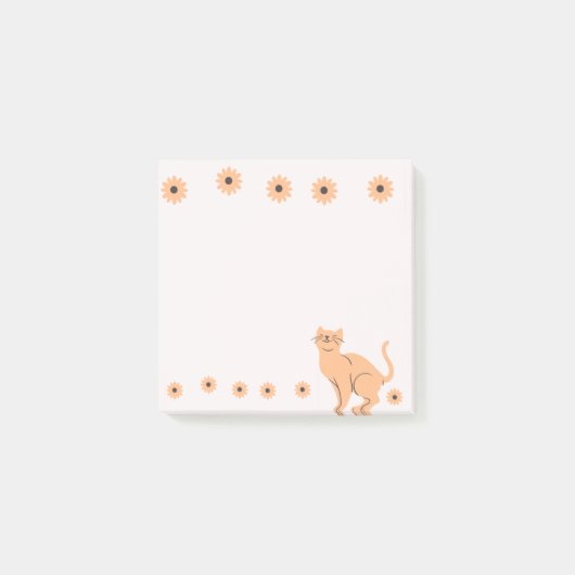Kat met bloem post-it® notes (Voorkant)