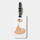 Kat met bloem Schattige Kawaii Kat Bagagelabel (Voorkant verticaal)