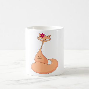Kat met bloem Schattige Kawaii Kat Koffiemok